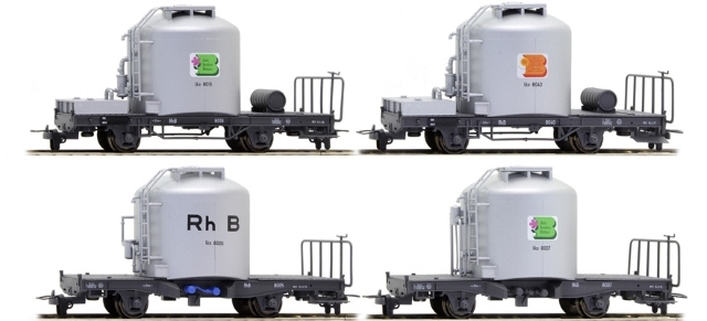 7459 110  RhB Set 4 wagons ciment Uce