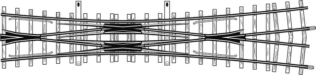 4216 000  Traversée de jonction double courte, 12°, 182 mm